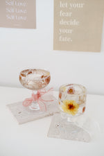 Load image into Gallery viewer, WINE GLASS FLOWER CANDLE
